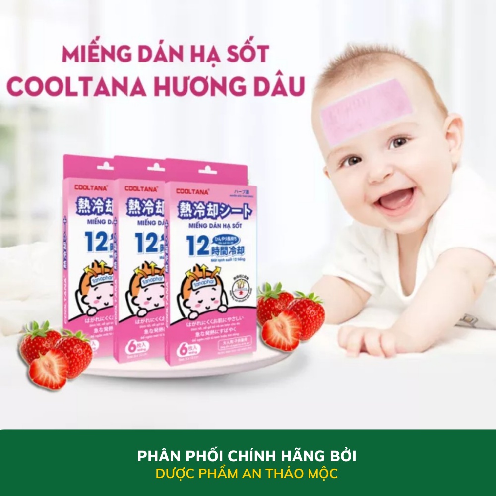 Miếng dán hạ sốt TANAPHAR Cooltana làm mát tự nhiên hạ nhiệt giảm sốt say nắng không gây kích ứng cho bé