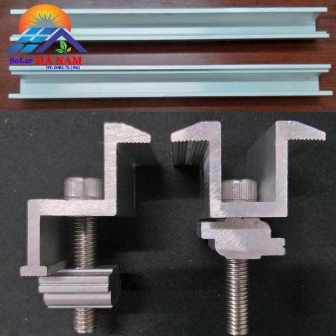 Thanh Rail kẹp biên kẹp giữa thanh ray nhôm dài 30cm gắn pin năng lượng mặt trời