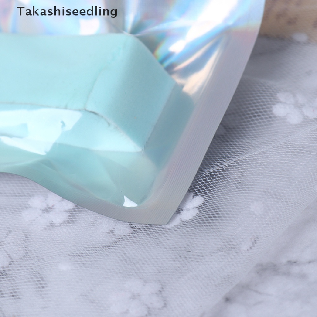 Set 100 Túi zip Nhôm Trong Suốt Hình Chiếc Lá Màu laser