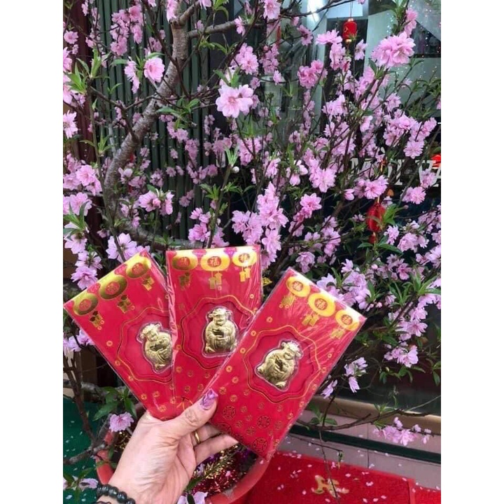Bao lì xì ông thần tài mạ vàng may mắn tài lộc đến mọi nhà