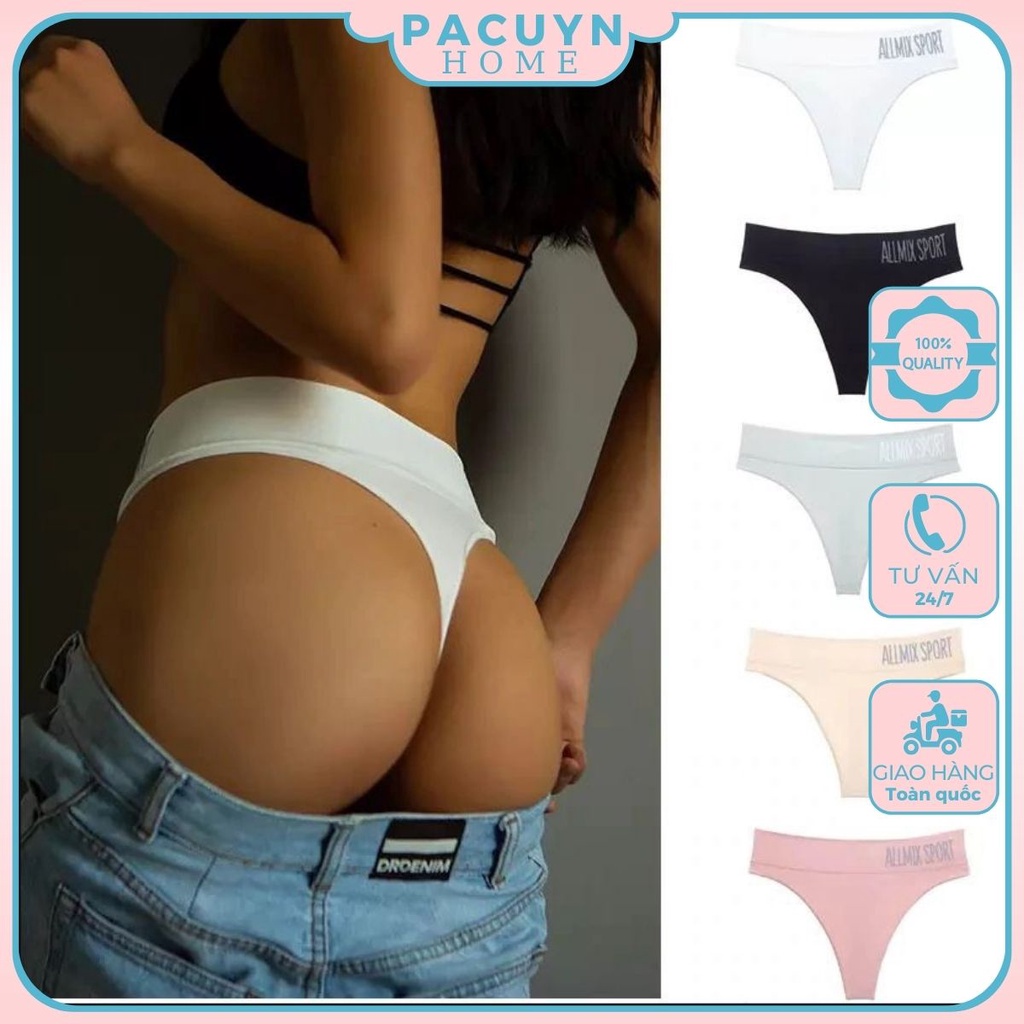 Quần Lót Lọt Khe Thể Thao Nữ Sexy Cotton Allmix Sport Cạp Lớn