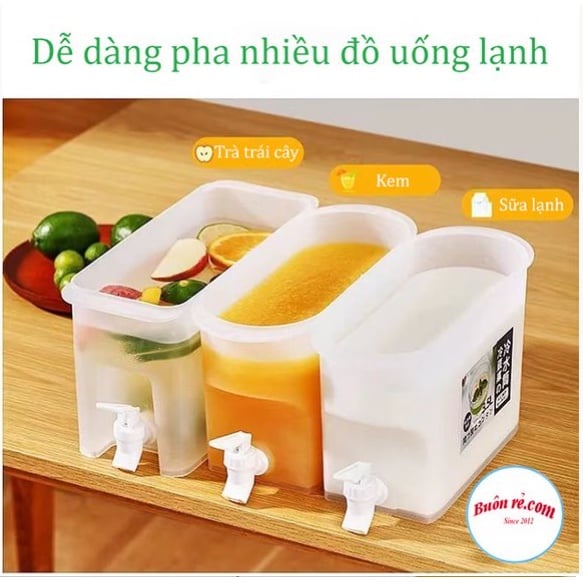 Bình đựng nước tủ lạnh 3,5L có nắp đậy Nhựa Việt Nhật