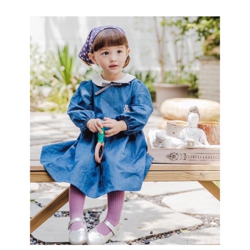 đầm denim dài tay bé gái