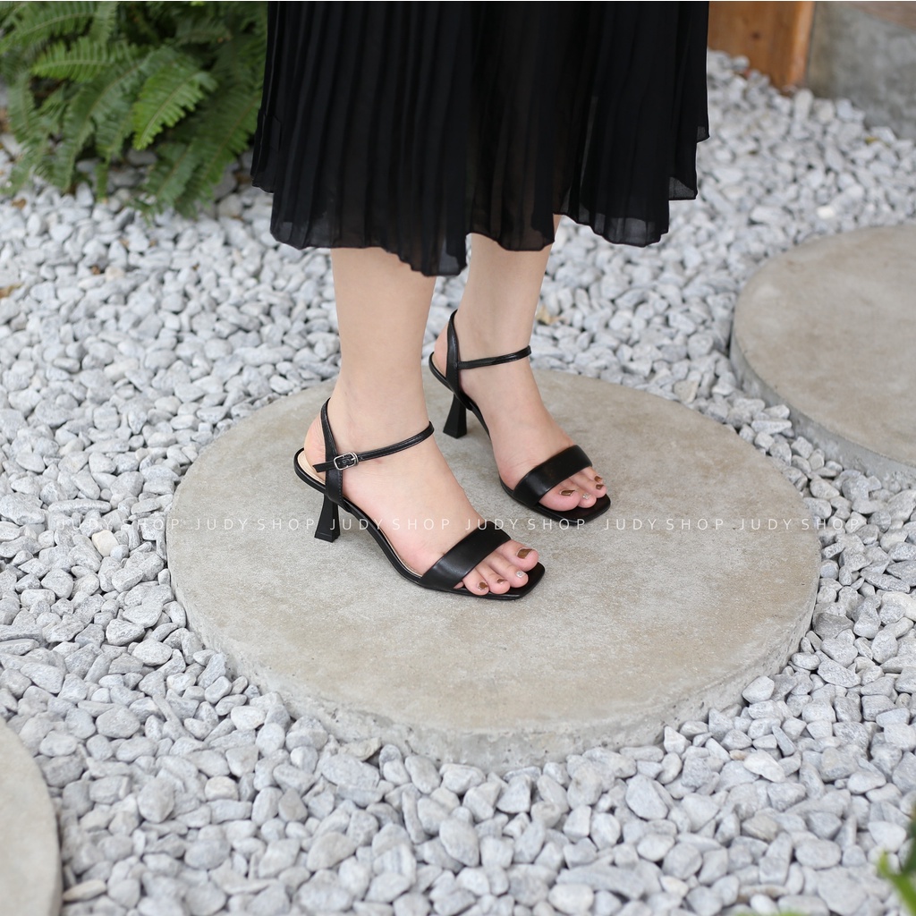 Giày Sandal Gót Dây CAPELLA Bản Ngang Cao 7p VNXK