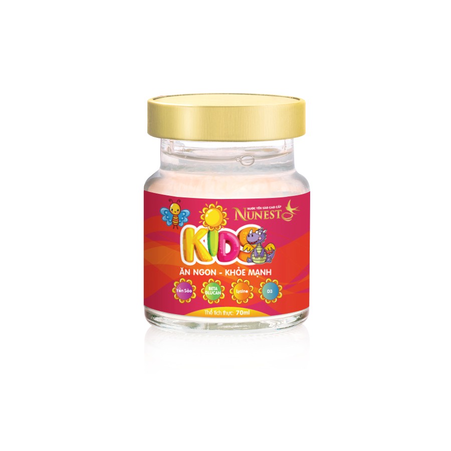 Thùng 60 lọ nước yến cho bé trên 2 tuổi Nunest Kid (60 lọ x 70ml)