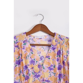 Đầm hoa tím PRIMARK tay ngắn
