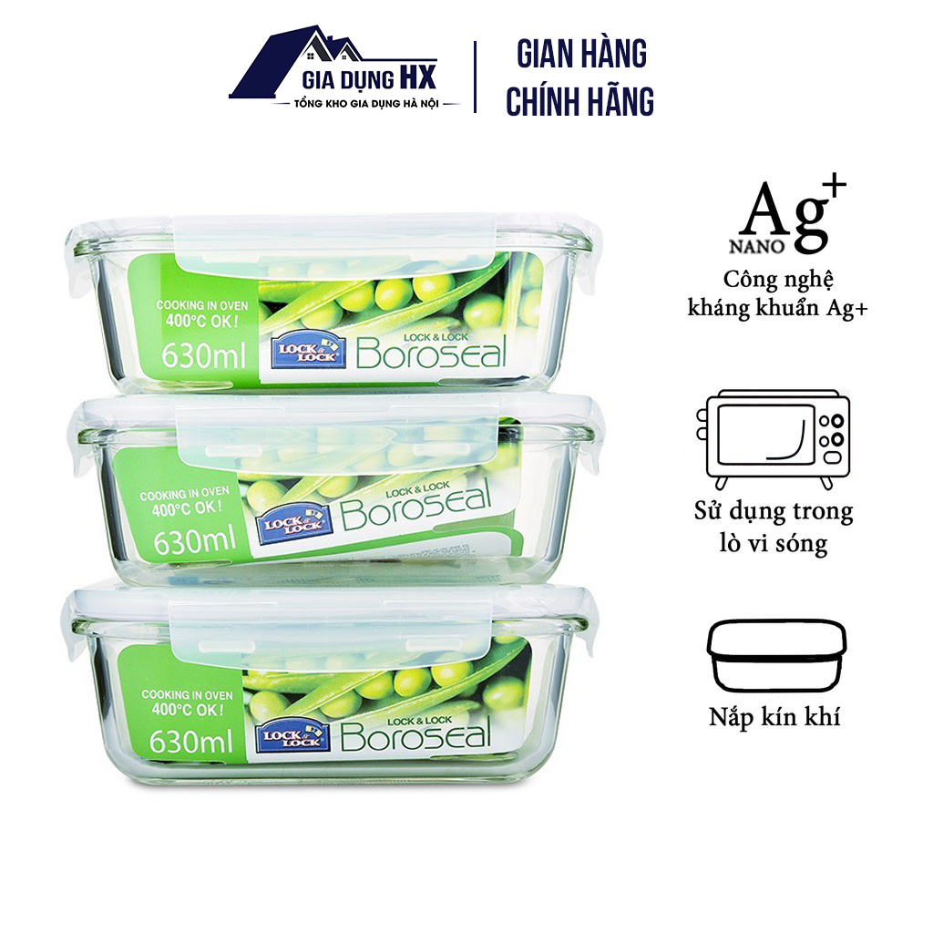 Hộp Thủy Tinh Chịu Nhiệt Có Nắp Gập Lock&Lock LLG428 Hàng Chính Hãng Dung Tích 630ml | BigBuy360 - bigbuy360.vn