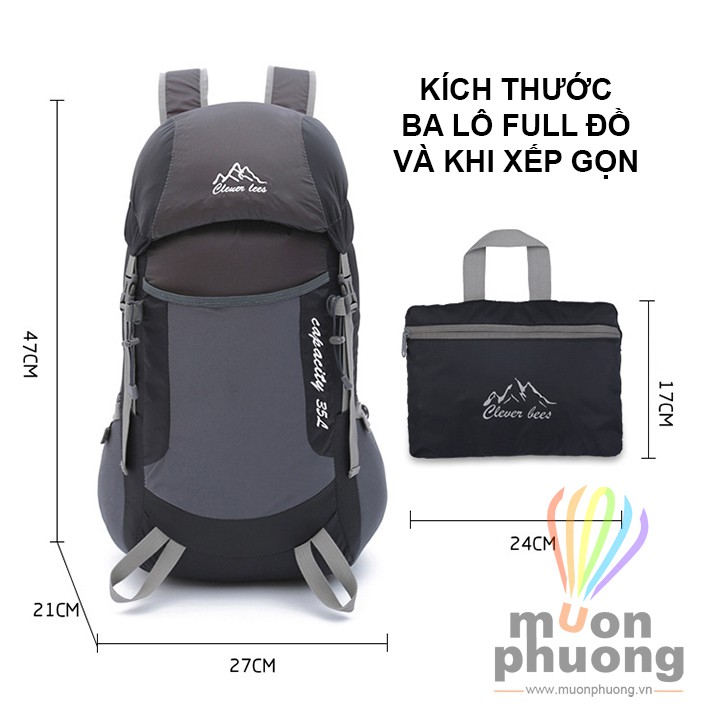 [FREESHIP 70K] Balo du lịch - Balo dã ngoại - Balo Trekking - chống nước xếp gọn - [MUÔN PHƯƠNG SHOP]