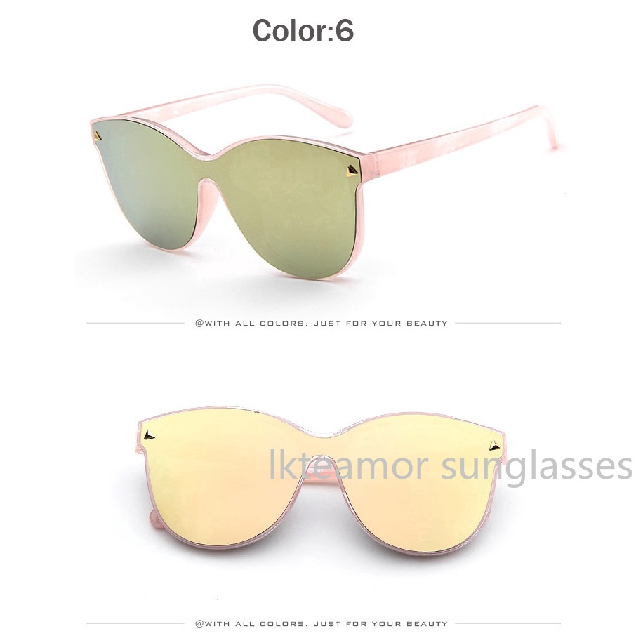 Kính mát tròng oval phản quang phong cách retro