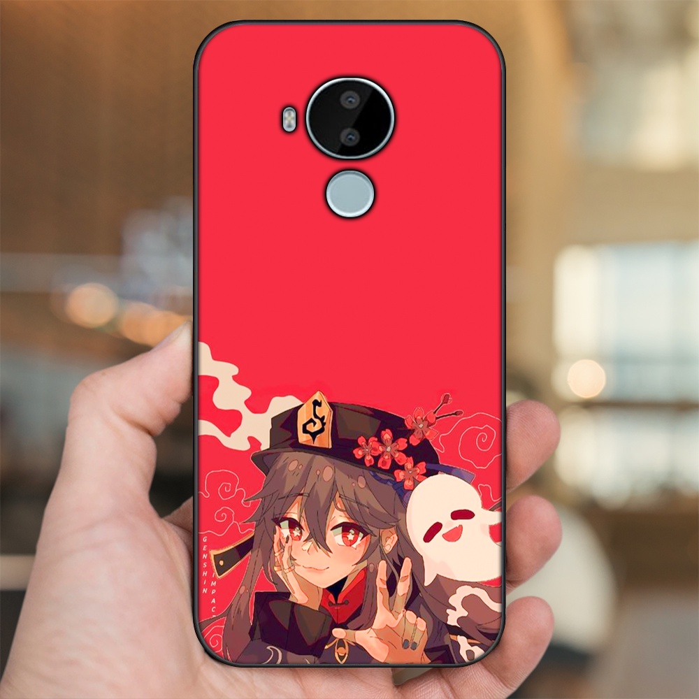 Ốp lưng Nokia C30 viền đen in hình Hutao Genshin Impact