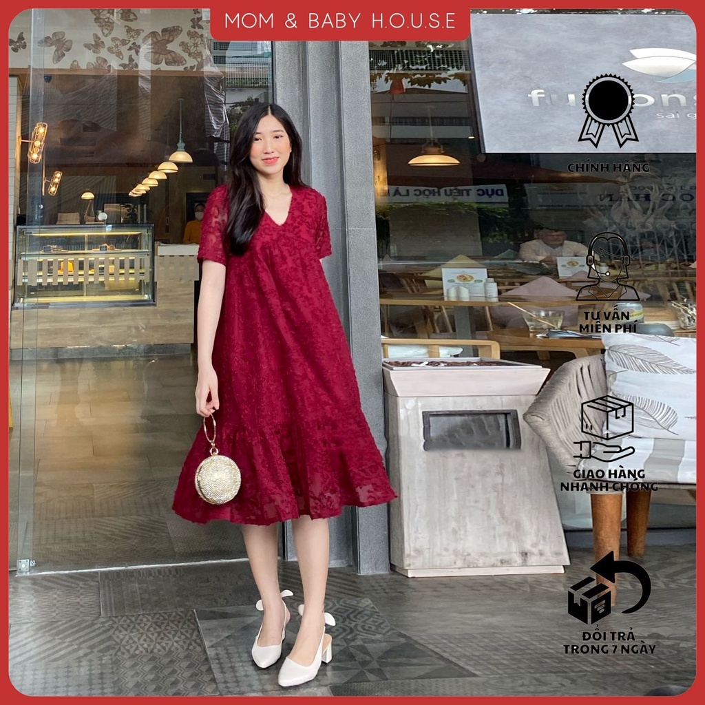 Đầm bầu đi tiệc ren nhung đuôi cá Velvet Dress