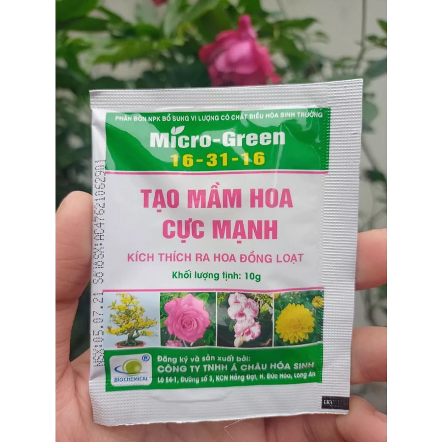 Micro Green NPK 16-31-16 gói 10 gram - Phân bón lá tạo mầm hoa cực mạnh