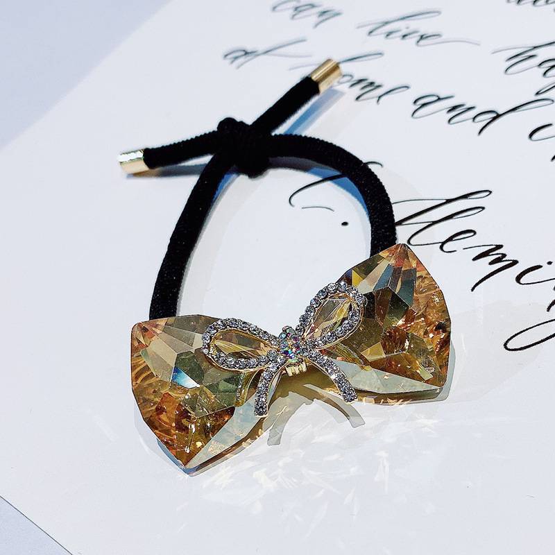 Dây buộc tóc hình nơ đính pha lê xinh xắn thời trang cho nữ