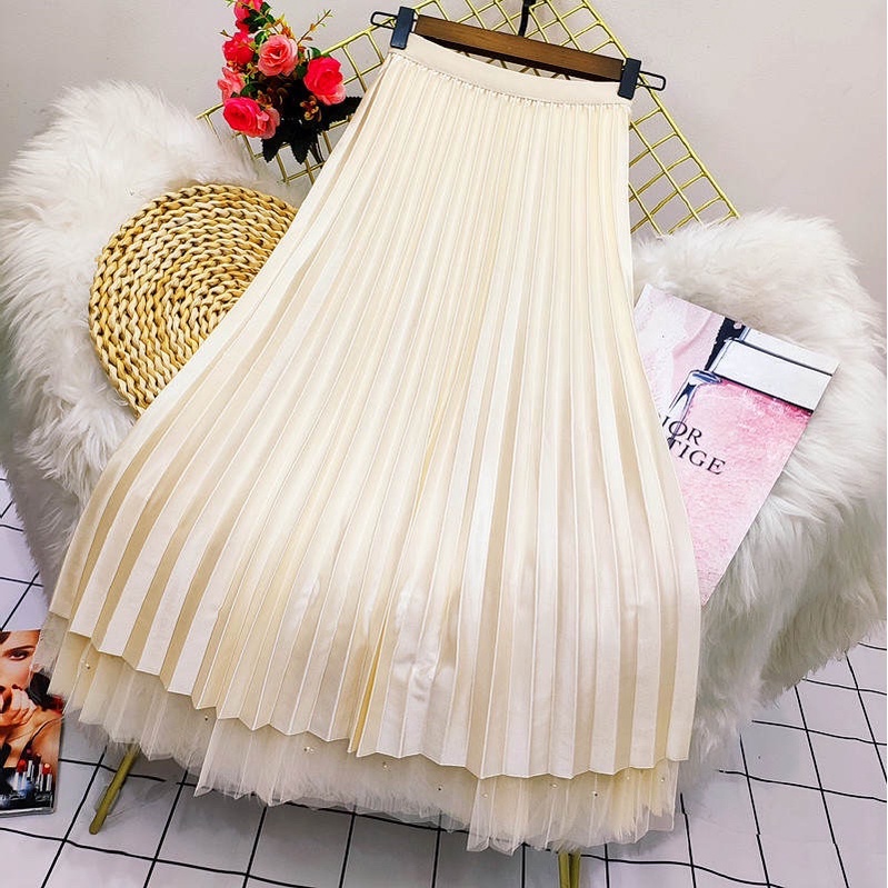 #9931 CHÂN VÁY VON LÓT LỤA ĐÍNH ĐÁ CAO CẤP