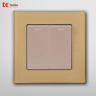 Công Tắc Điện Mặt Kim Ổ Đôi 2 Nút TK-SS2S