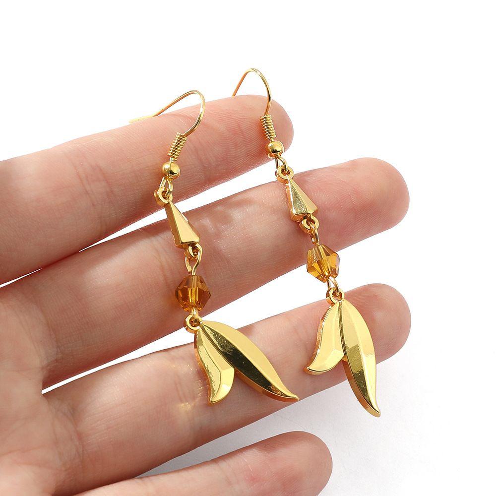 JARRED Bông Tai Dạng Vòng Hình Chiếc Lá Thời Trang Cho Nữ