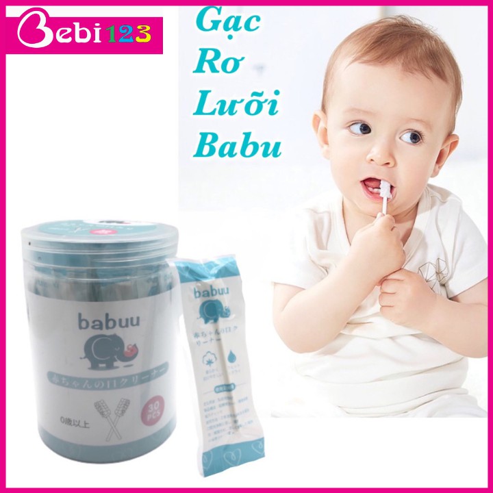 Hộp 30 gạc rơ lưỡi Baby Babuu Nhật Bản cho bé