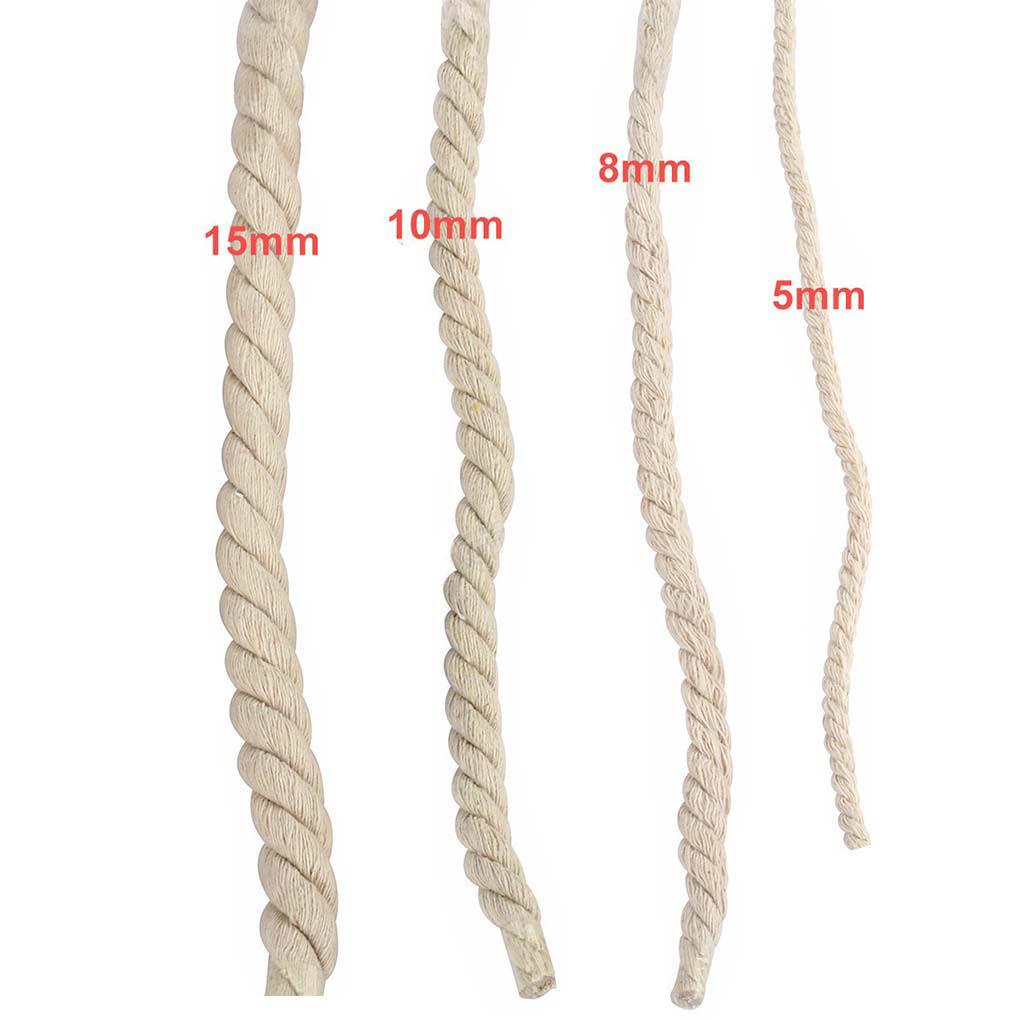 Cuộn Dây Thừng Cotton Bện Dày Dặn Màu Be Làm Đồ Thủ Công Trang Trí Nhà Cửa DIY