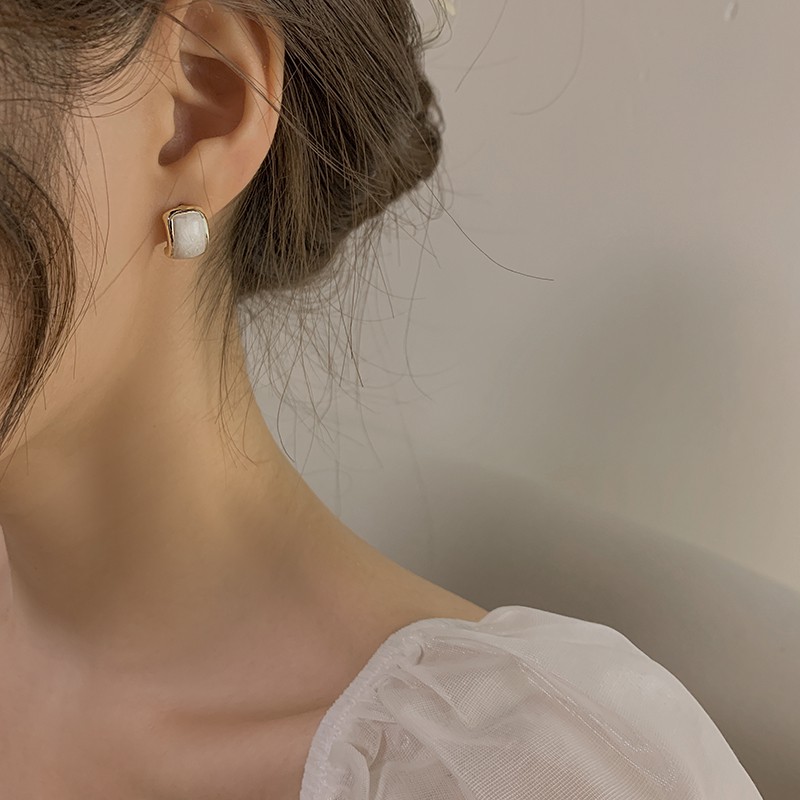 Bông tai nữ basic Khảm Sà Cừ Bản Nhỏ Vintage độc đáo cá tính HER.ACC H20