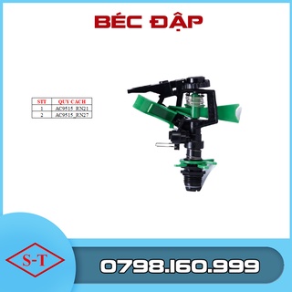 Combo 10 béc tưới phun cánh đập đuôi cá chỉnh góc ren ngoài 21 mm