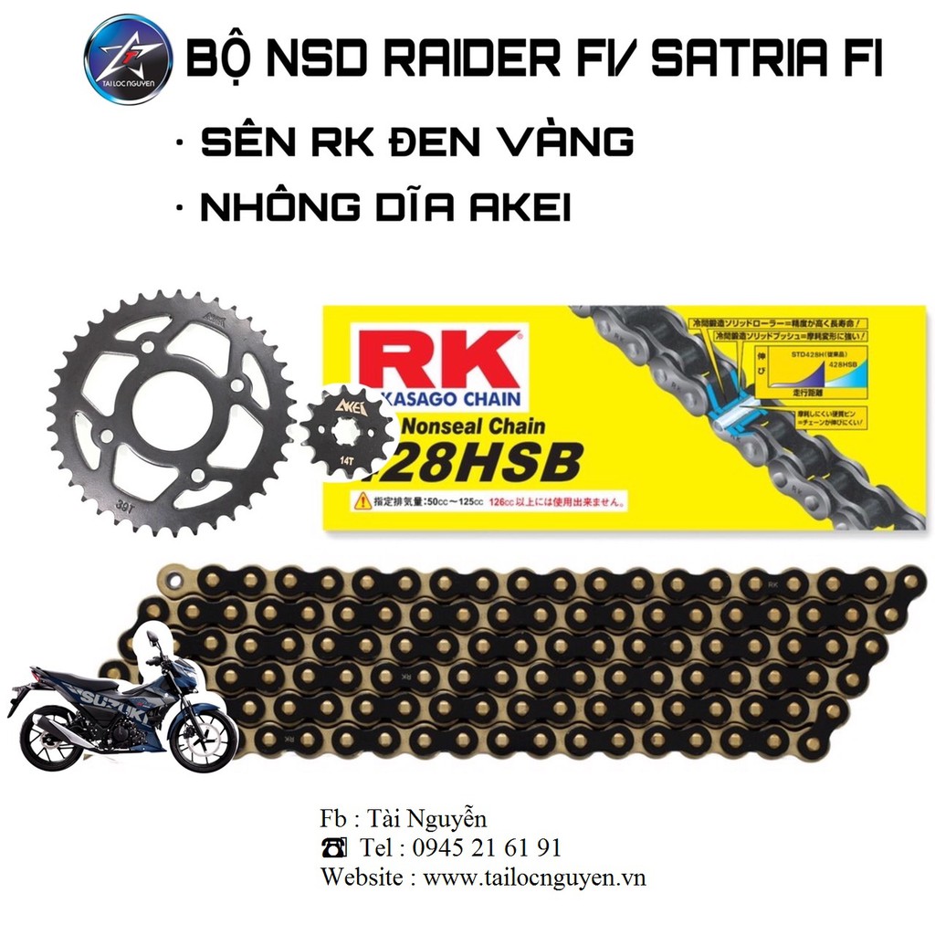 BỘ NSD CHO WINNER/WINNER X - RAIDER FI - SÊN RK ĐEN VÀNG - NHÔNG DĨA AKEI