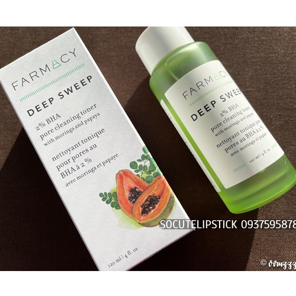 Nước Hoa Hồng TONER FARMACY DEEP SWEEP 2% BHA Pore Cleaning Toner with Moringa &amp; Papaya