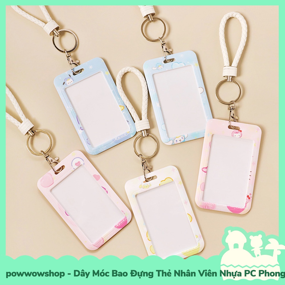 [Sẵn VN - Hỏa Tốc] Dây Móc Bao Đựng Thẻ Nhân Viên Nhựa PC Mẫu Sanrio Family Cosplay Đáng Yêu