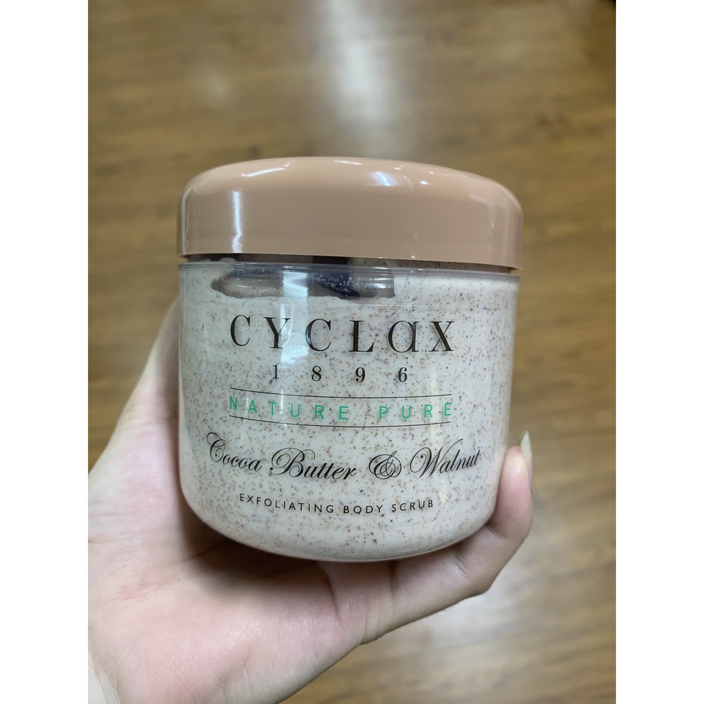 Tẩy da chết body Cyclax Nature Pure Cocoa Butter and Walnut Exfoliating Body Scrub