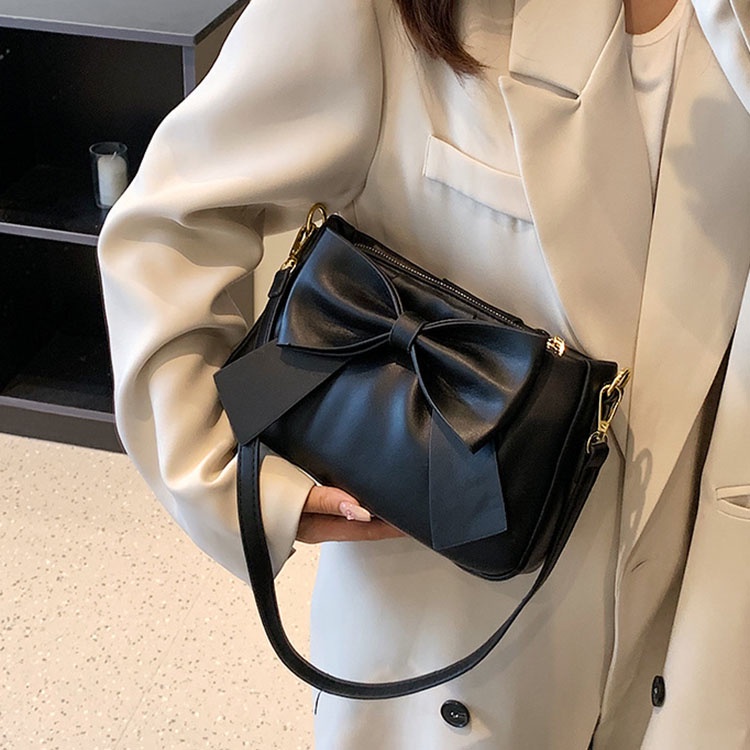 Ielgy Túi đeo dưới cánh tay Vuông Nhỏ Đính Nơ Phổ Biến Cho Nữ