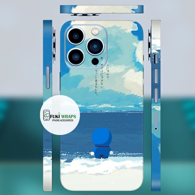 Tấm dán Skin Doremon FULL VIỀN Dành Cho 13prm , 12prm , 11prm , x, xsm , xr, 6p , 7p , 8p - FukiShop