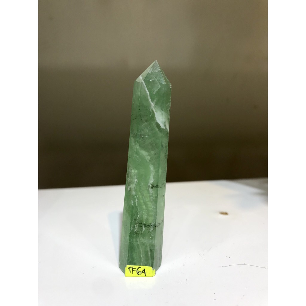 Trụ tinh thể đá xanh tự nhiên KT trung bình 6-9,5cm, thanh tẩy, trang trí, nâng cao năng lượng