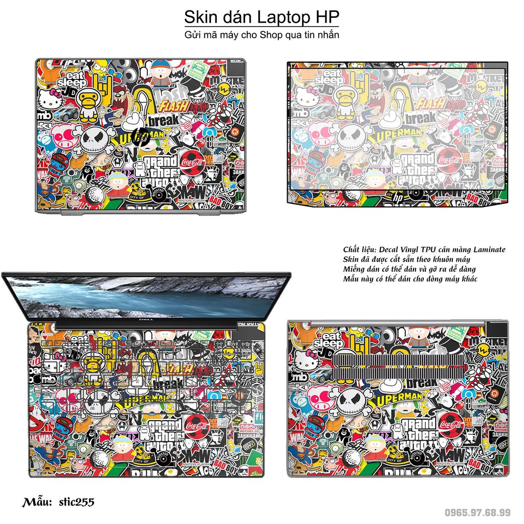 Skin dán Laptop HP in hình sticker bomb