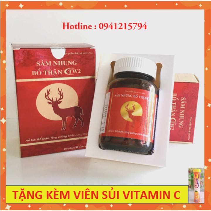SÂM NHUNG BỔ THẬN - TW2 - THUỐC TĂNG CƯỜNG SINH LÝ - CHỮA YẾU SINH LÝ - BỔ THẬN - LỌ 40 VIÊN