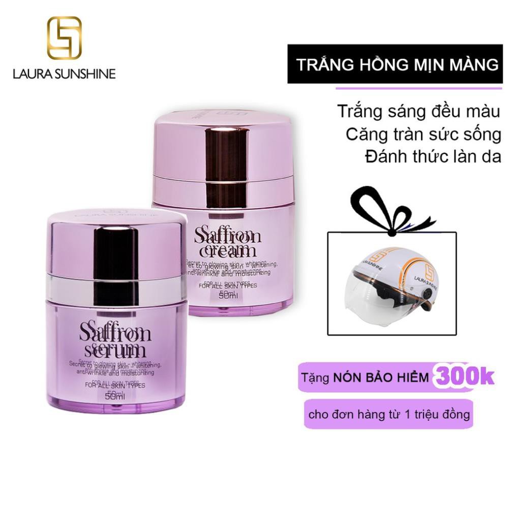 Bộ sản phẩm Trắng hồng rạng ngời chiết suất từ tinh chất Nhuỵ hoa nghệ tây Serum & Kem dưỡng 50ml