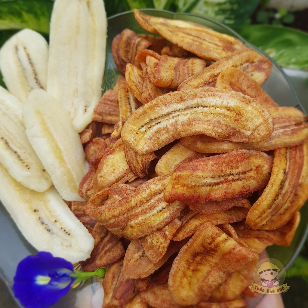 Chuối sấy giòn không đường loại 1 ngọt tự nhiên trái cây sấy khô không chất bảo quản 500g - Đồ ăn vặt ngon healthy