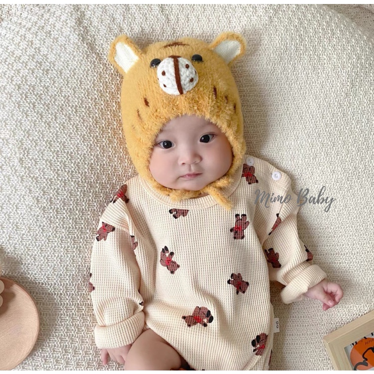Mũ nón len lông mùa đông hình chú hổ dễ thương cho bé ML193 Mimo Baby