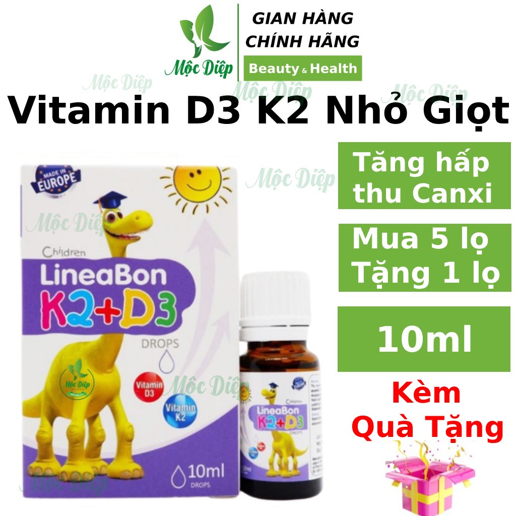 LineaBon Vitamin K2 D3 ❤️Mua 5 Tặng 1❤️ Bổ sung vitamin D3 K2 Tăng cường hấp thu Canxi Phát triển chiều cao cho bé
