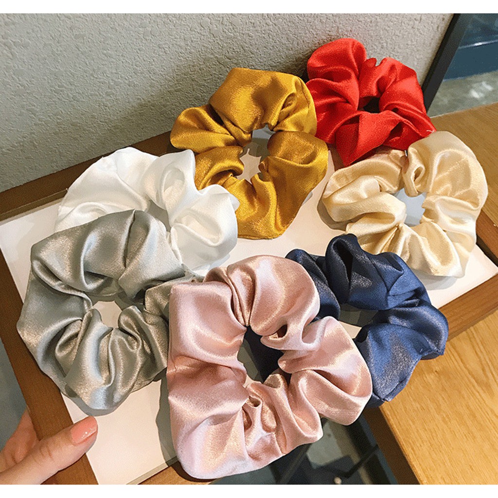 [ FREESHIP 50K ] Scrunchies chun cột tóc trơn [ Ảnh thât ]