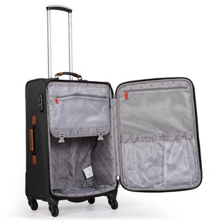 Vali vải du lịch phối da SAKOS HEMERA 4.5 (Size Cabin/ 4.5 Tấc/ TSA/ Đen trắng phối nâu)(Free Ship)
