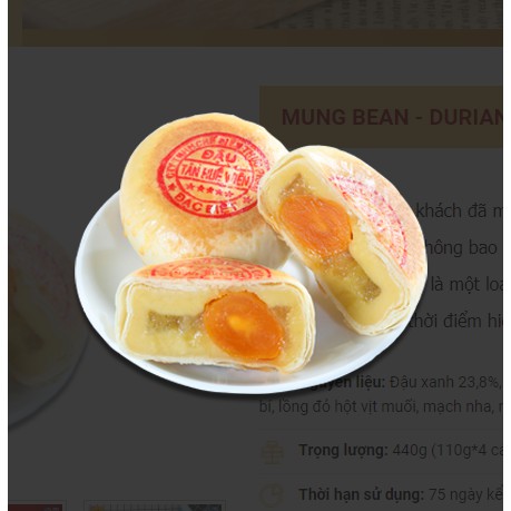 BÁNH PÍA TÂN HUÊ VIÊN LOẠI 600G