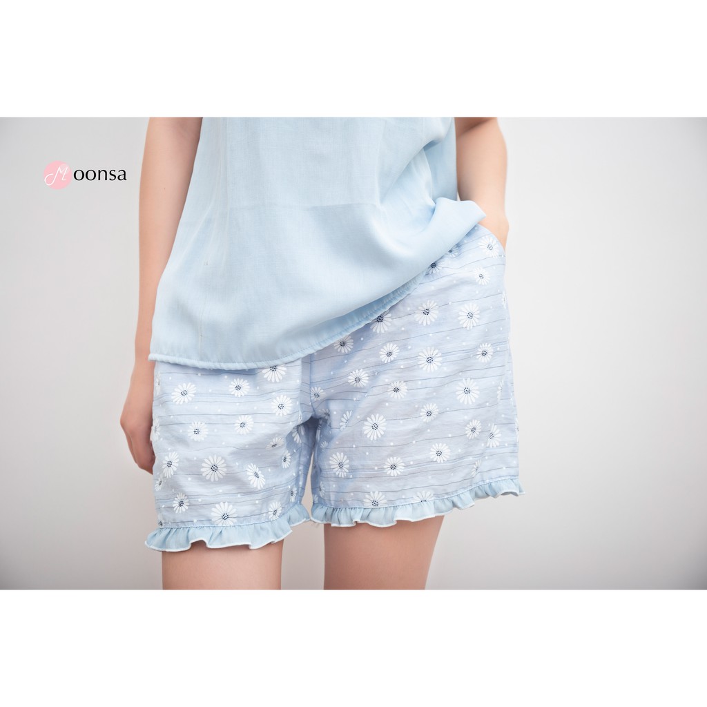 Đồ ngủ Cúc Trắng Xanh [Moonsa] [Tơ Linen] | BigBuy360 - bigbuy360.vn