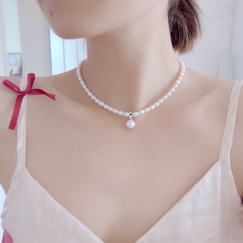 Chuỗi đeo cổ hạt 8ly mặt tròn