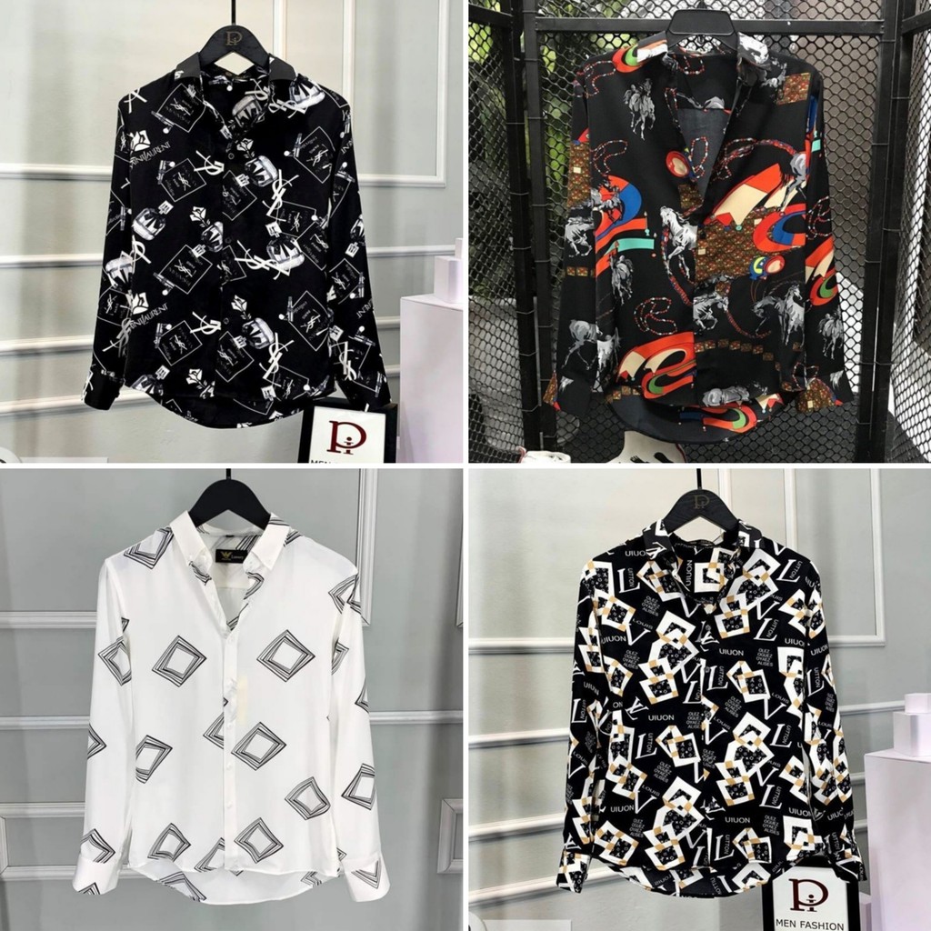 💥Áo sơ mi nam dài tay ❤️FREESHIP❤️ áo sơ mi kiểu hàn quốc họa tiết đẹp chất lụa thời trang cao cấp