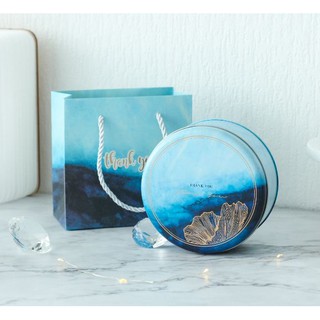 Hộp thiếc tròn đựng bánh loại 17cm kèm túi
