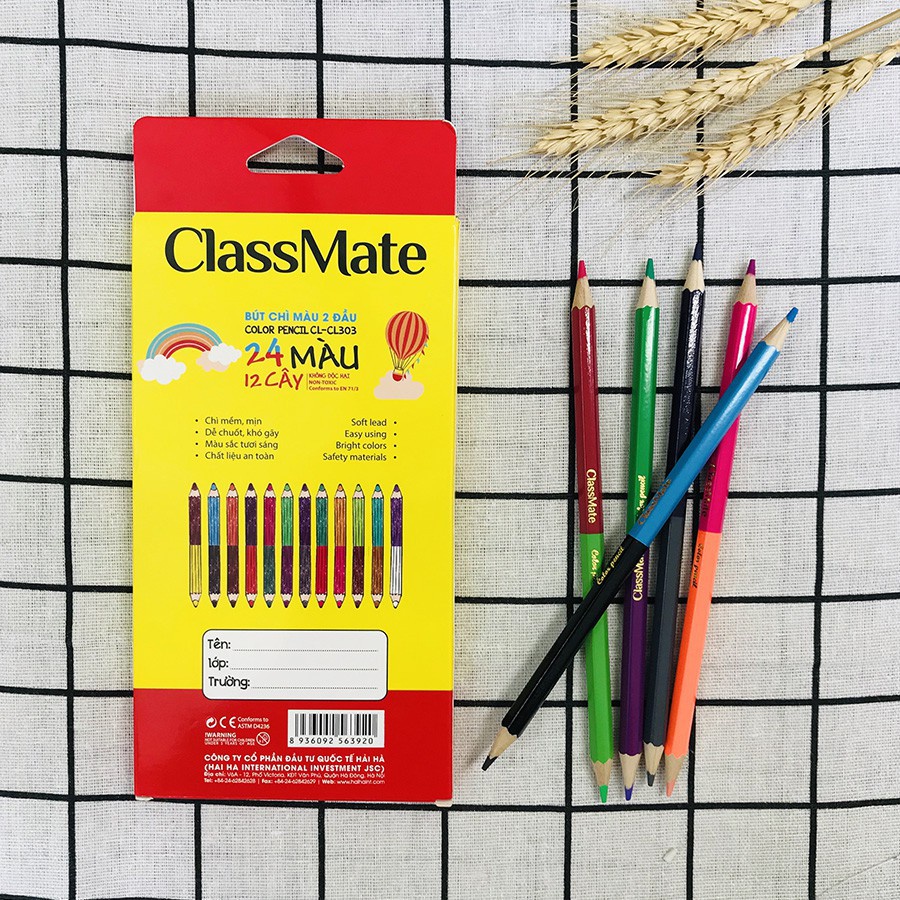 Bút Chì Màu 2 Đầu ClassMate - 12 màu - 18 màu - 24 màu