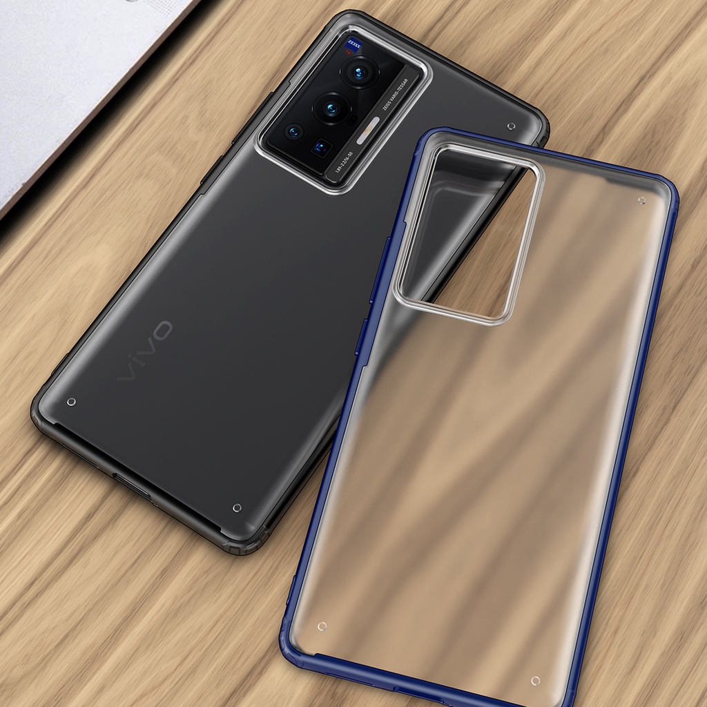 Ốp điện thoại cứng trong suốt chống sốc cho Vivo X70 Pro Plus