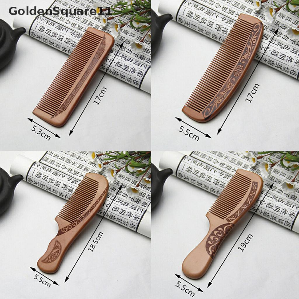Lược Gỗ Đào Tự Nhiên Chống Tĩnh Điện Mát Xa Da Đầu Chăm Sóc Sức Khỏe Goldsquare11