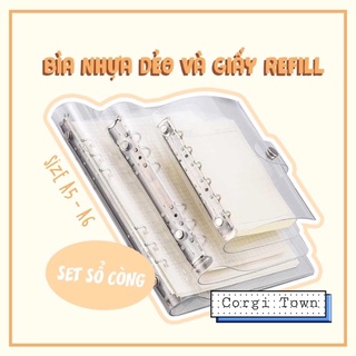 Sổ Bìa Còng A5/A6/A7 Bìa Dẻo Bullet Journal Rosy Posy