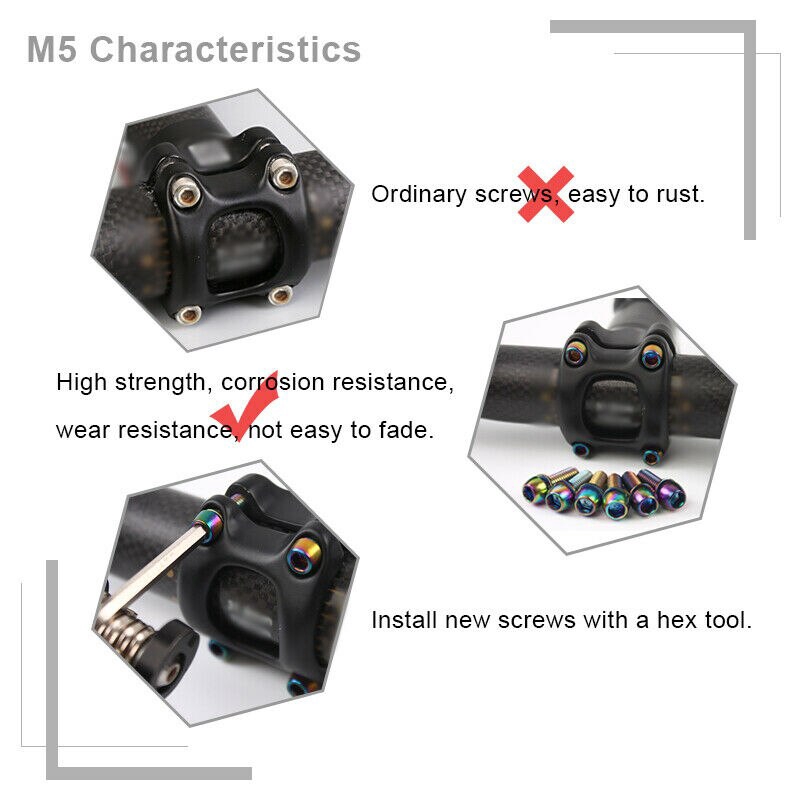 Ốc vít M6/M5 bằng thép titan mạ titan cho xe đạp MTB