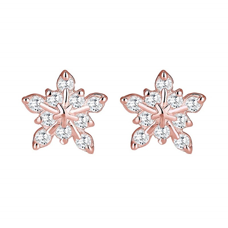 Bông tai mạ bạc đính đá zircon kiểu dáng dễ thương